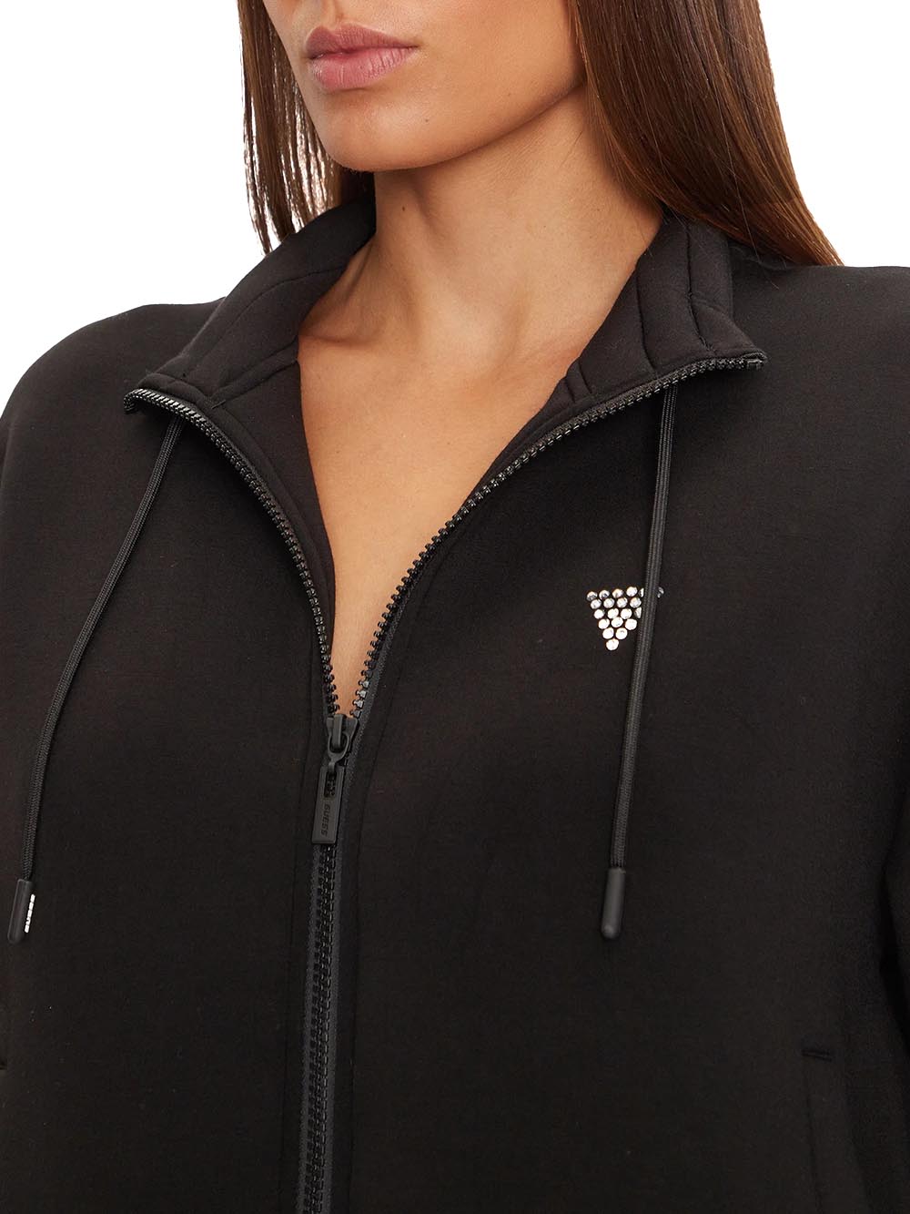 GUESS Felpa con zip Donna - Nero modello V4BQ14K7UW2