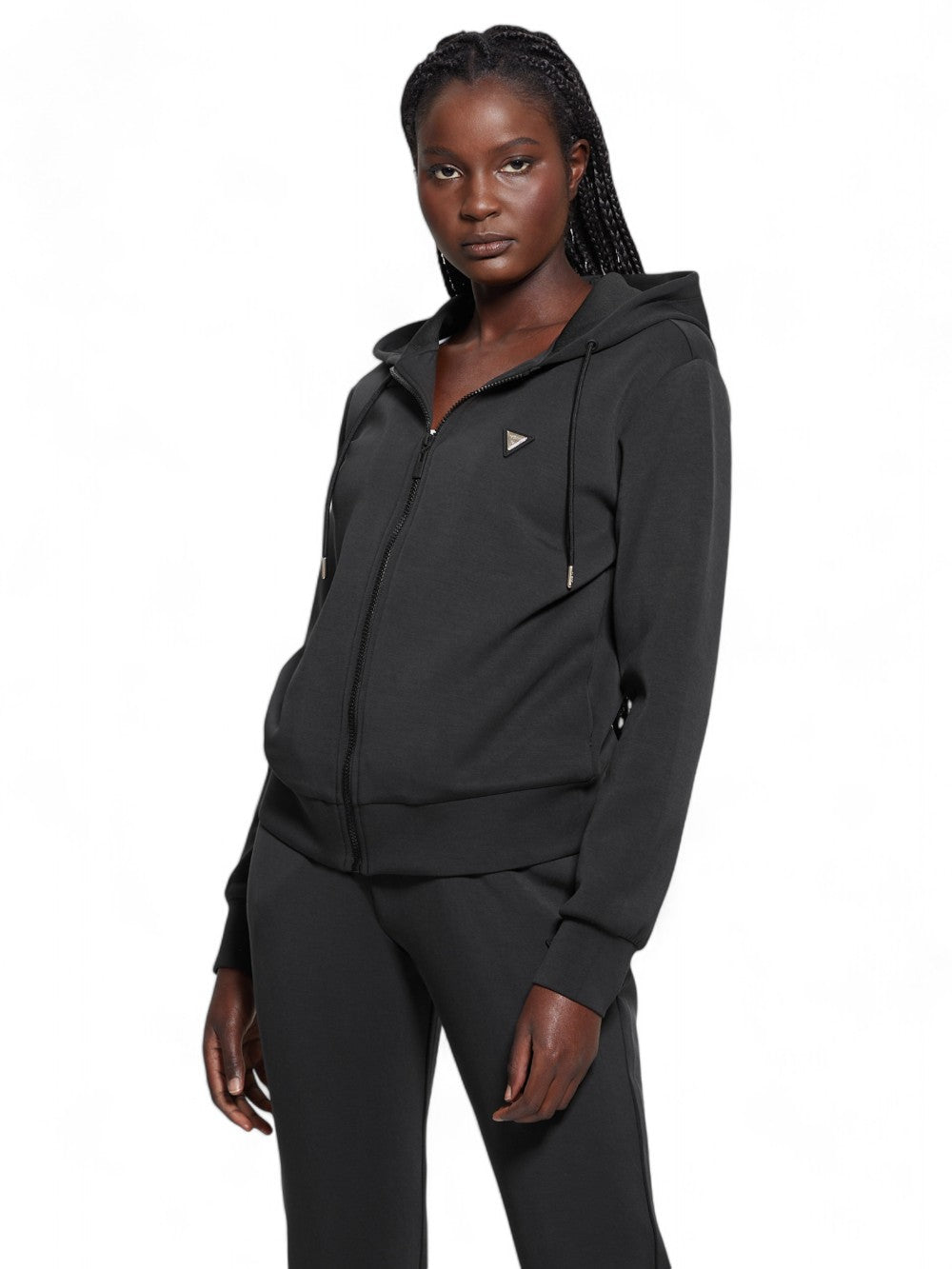 GUESS Felpa con zip Donna - Nero modello V4YQ06KCAY2