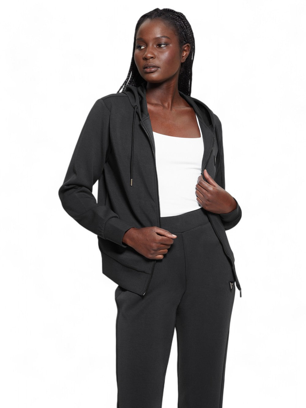 GUESS Felpa con zip Donna - Nero modello V4YQ06KCAY2