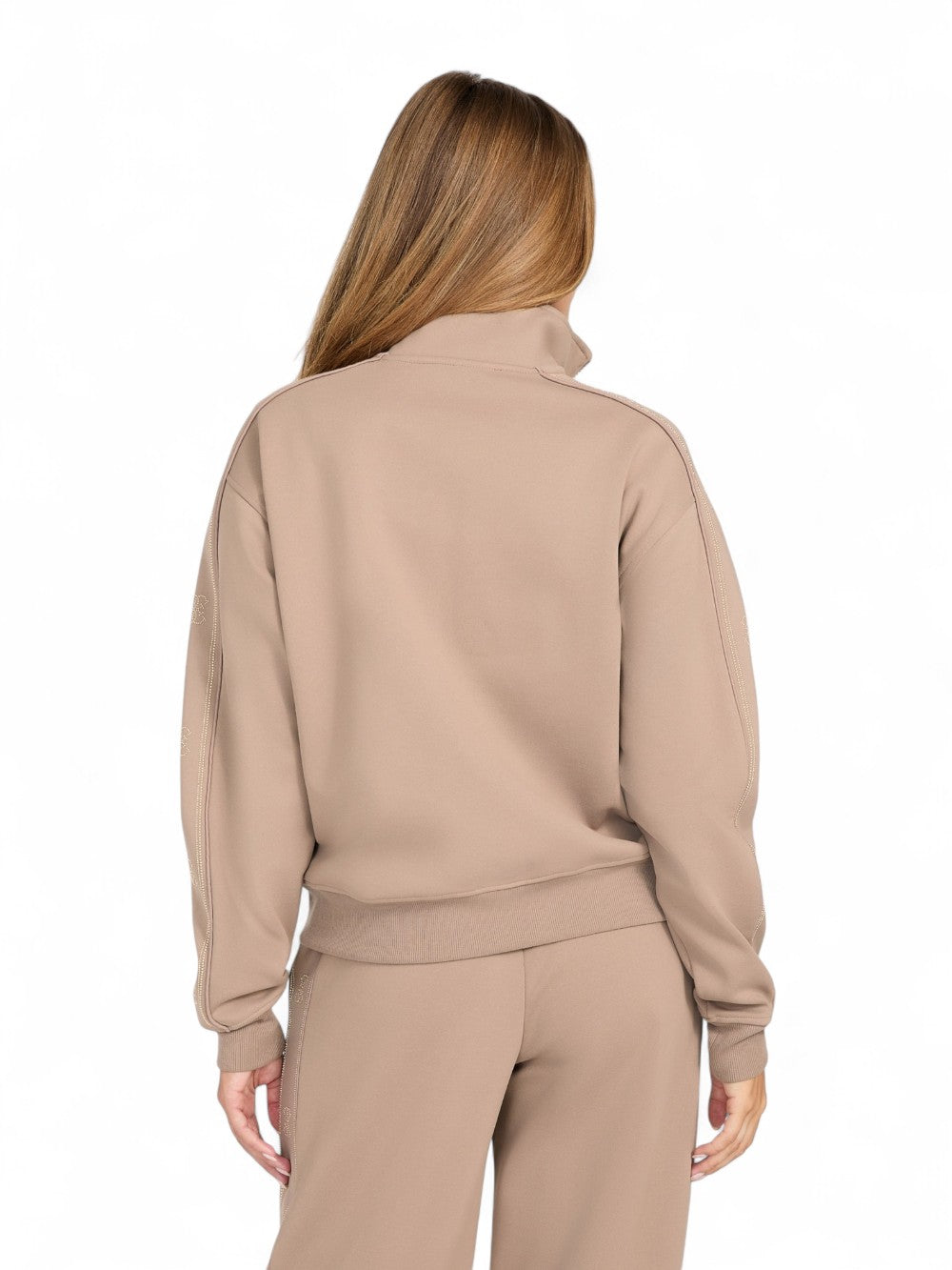 GUESS Felpa con zip Donna - Taupe modello V5BQ15KCX22