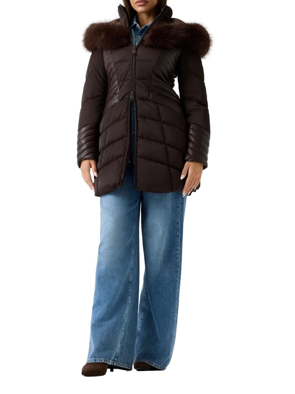 GUESS Giubbino Donna - Marrone modello W4BL61WGLZ0