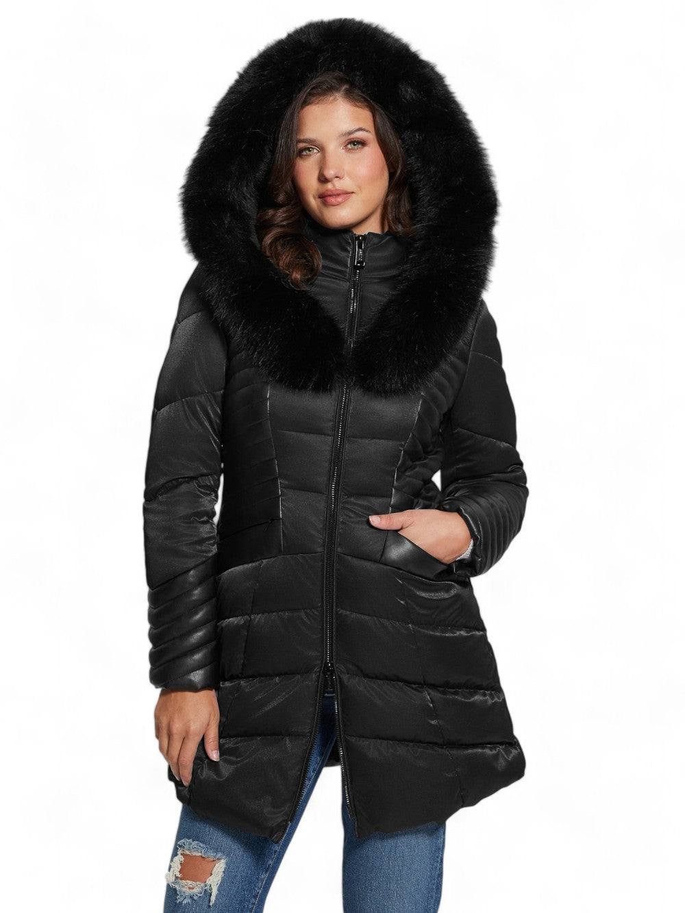 GUESS Giubbino Donna - Nero modello W4BL61WGLZ0