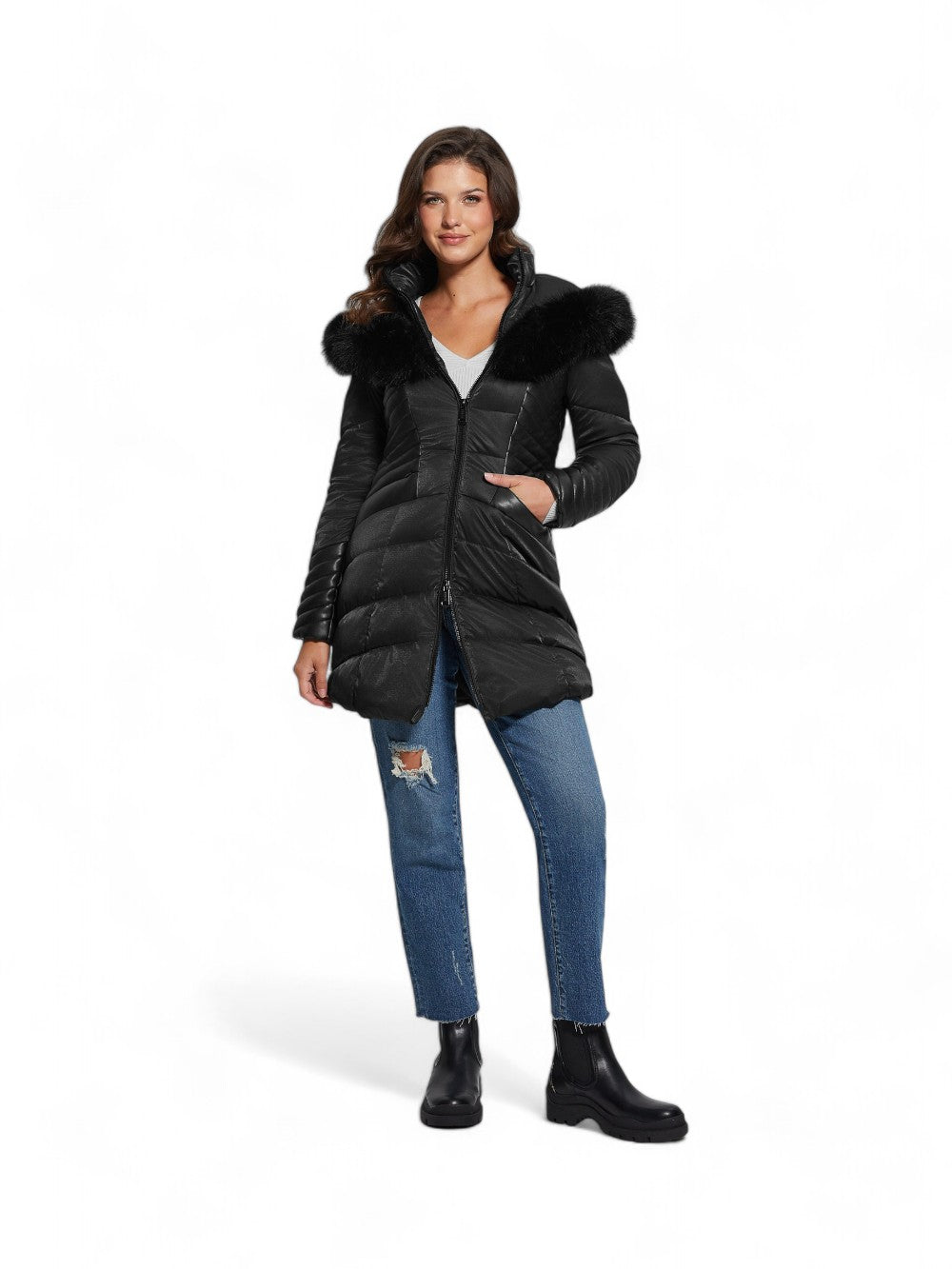 GUESS Giubbino Donna - Nero modello W4BL61WGLZ0