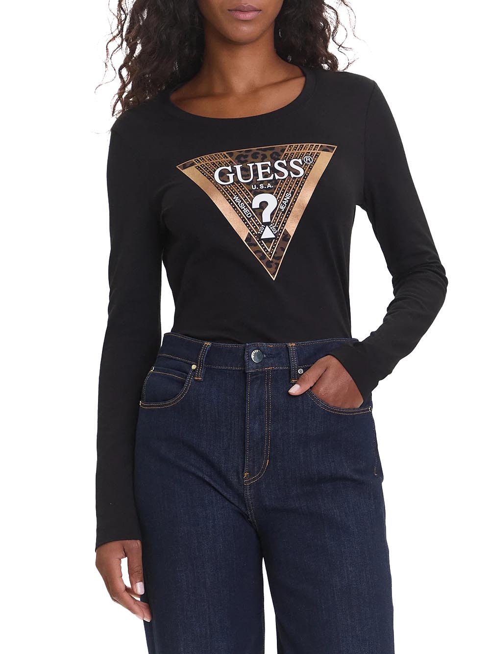 GUESS Maglia Donna - Nero modello W5BI75J1314