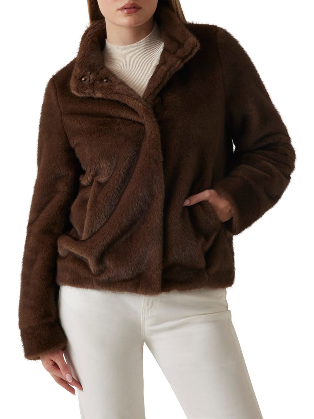 GUESS Giubbino Donna - Marrone modello W5BL64W3920