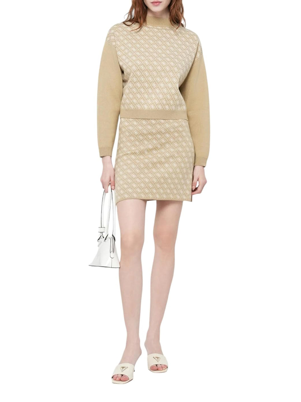 GUESS Maglione logato Donna - Taupe modello W5BR23Z3JD2