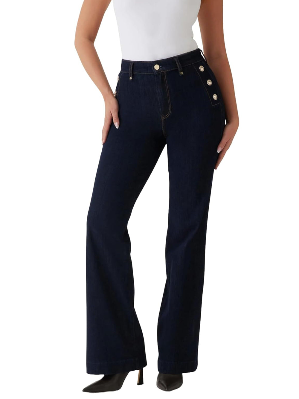 GUESS Jeans Wide Leg Fit Donna - Blu modello W5RA0PD5PW1