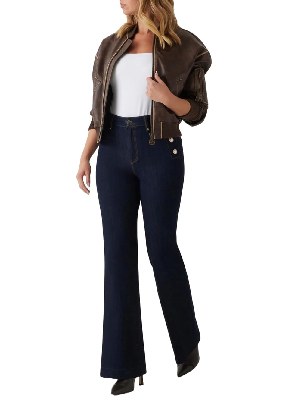 GUESS Jeans Wide Leg Fit Donna - Blu modello W5RA0PD5PW1