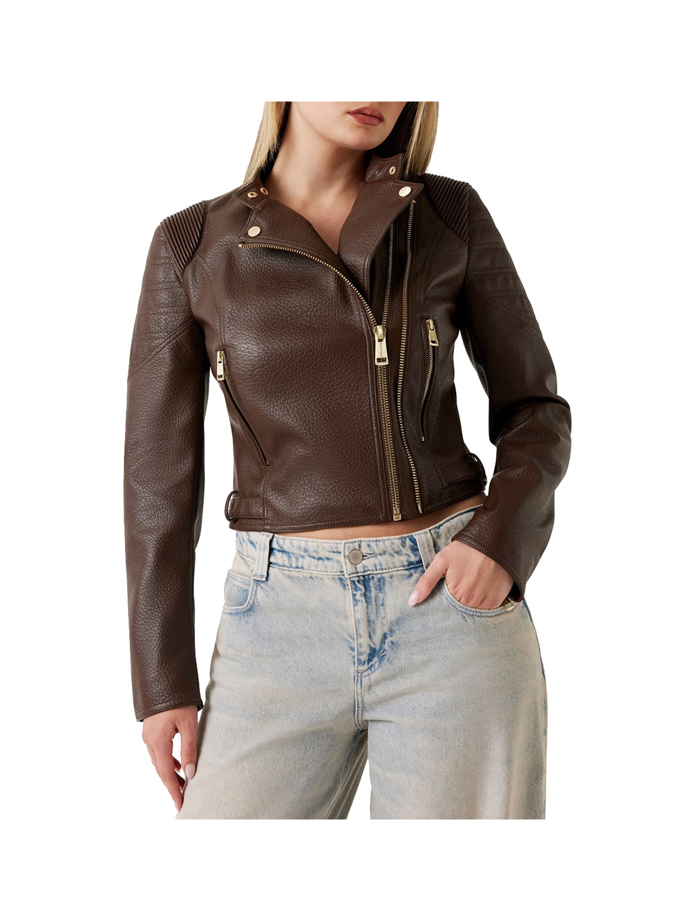 GUESS Giubbino Donna - Marrone modello W5YL19WHDS0