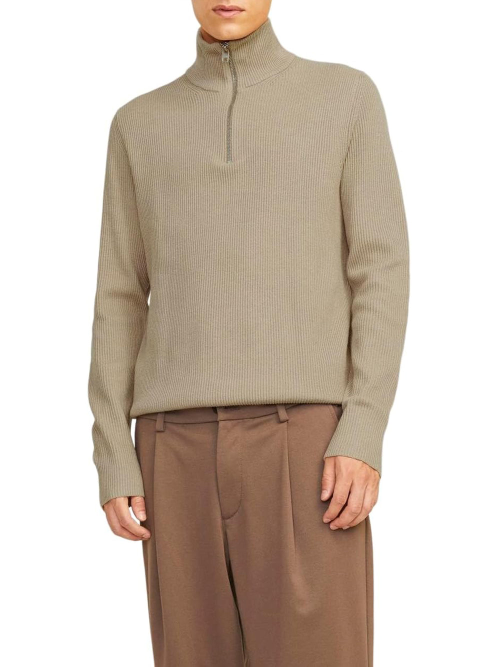 JACK&JONES Maglione con zip Uomo - Grigio modello 12257773