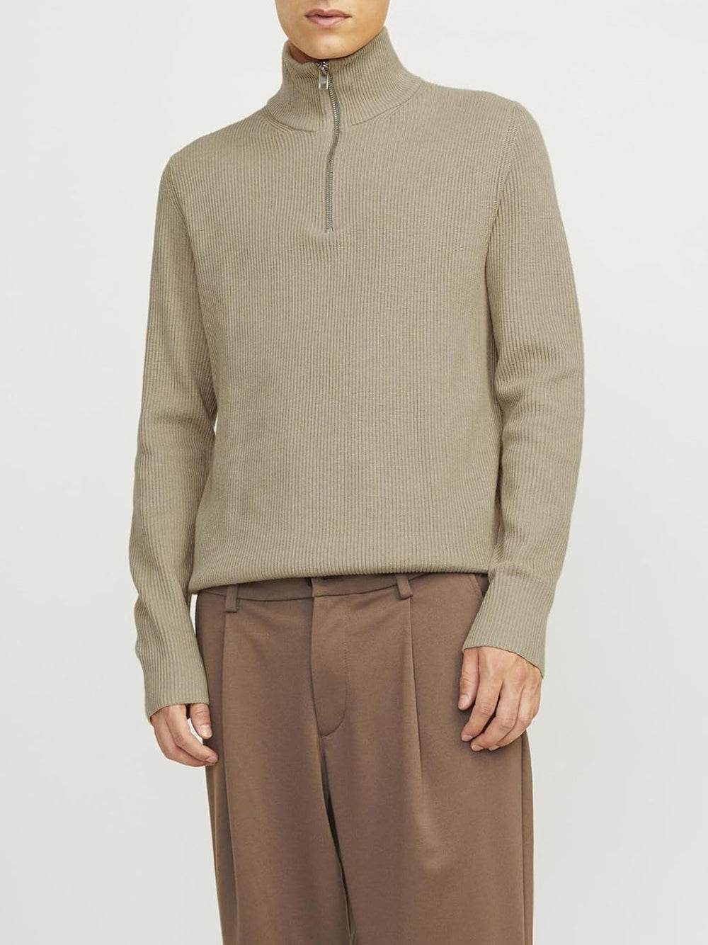 JACK&JONES Maglione con zip Uomo - Grigio modello 12257773