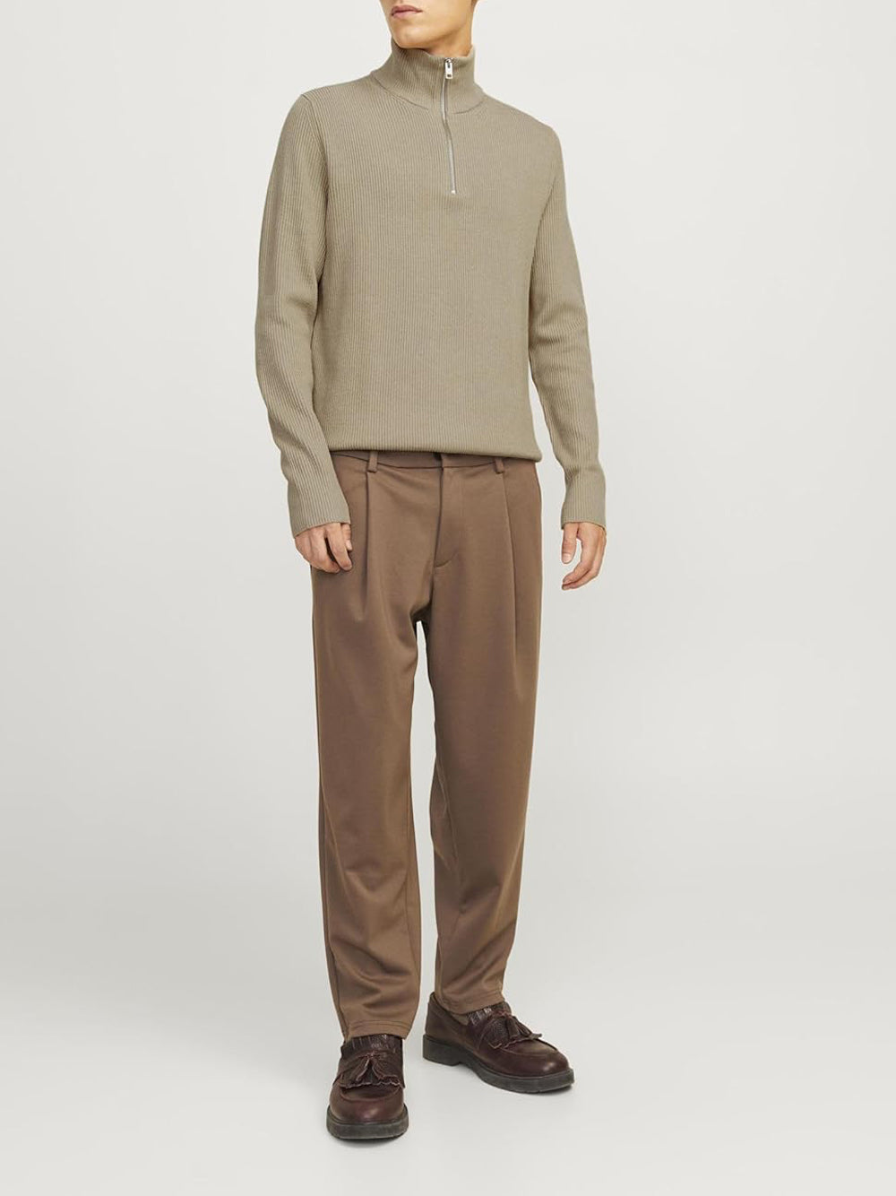 JACK&JONES Maglione con zip Uomo - Grigio modello 12257773