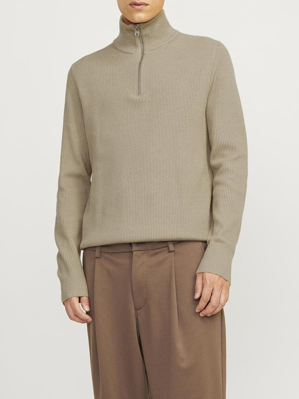 JACK&JONES Maglione con zip Uomo - Grigio modello 12257773