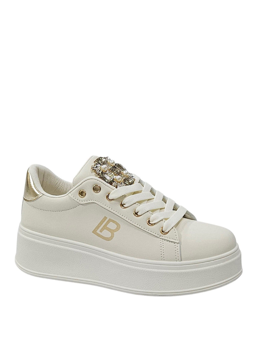 LAURA BIAGIOTTI Sneakers platform Donna - Beige modello 9202