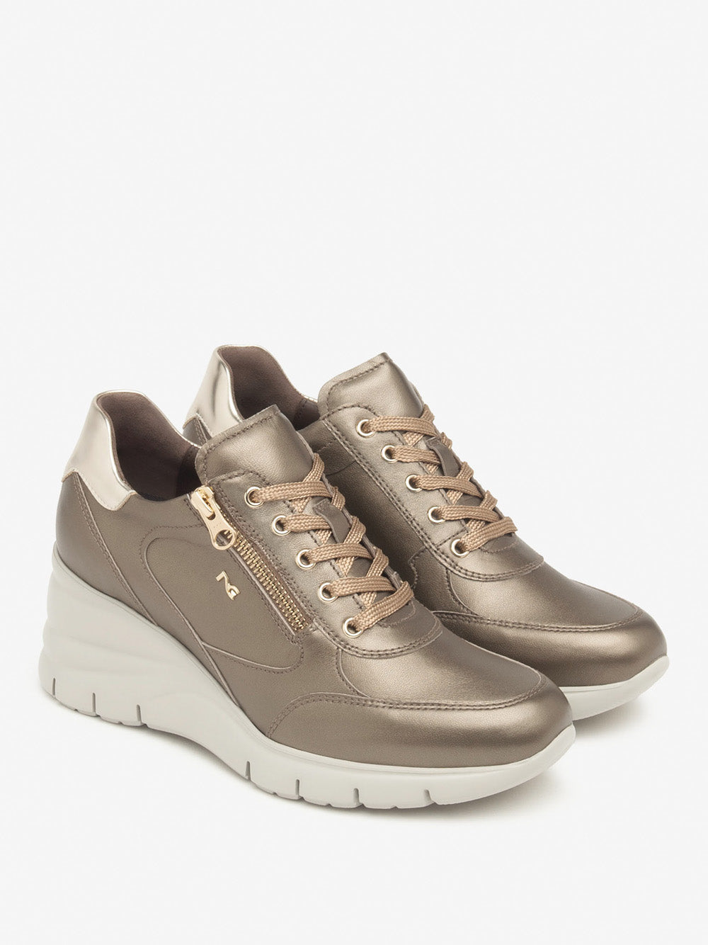 NERO GIARDINI Sneakers con zeppa Donna - Platino modello I514121D