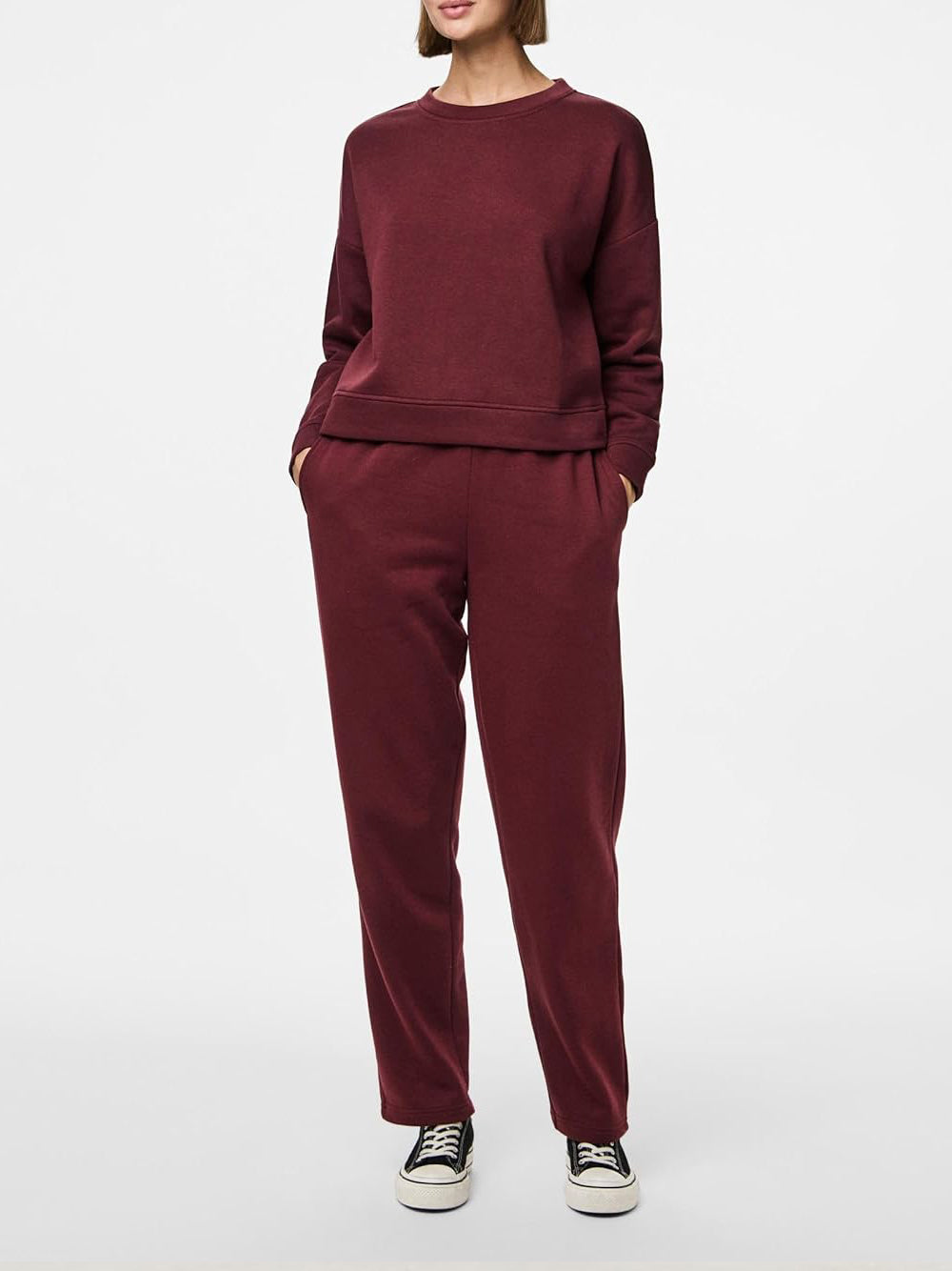 PIECES Felpa Donna - Rosso modello 17156302