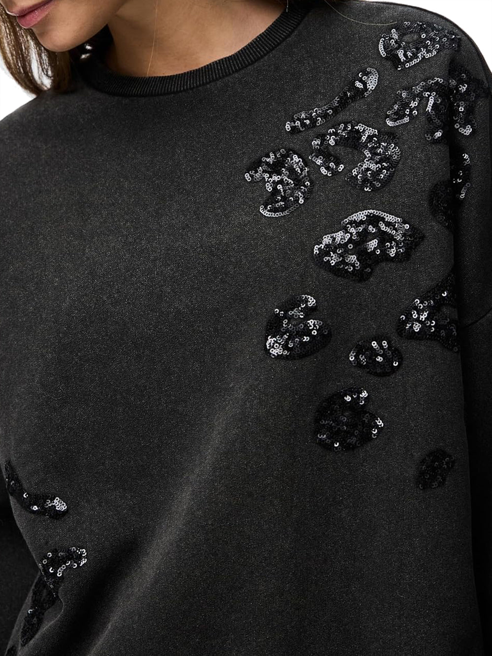 PIECES Felpa Donna - Nero modello 17161667