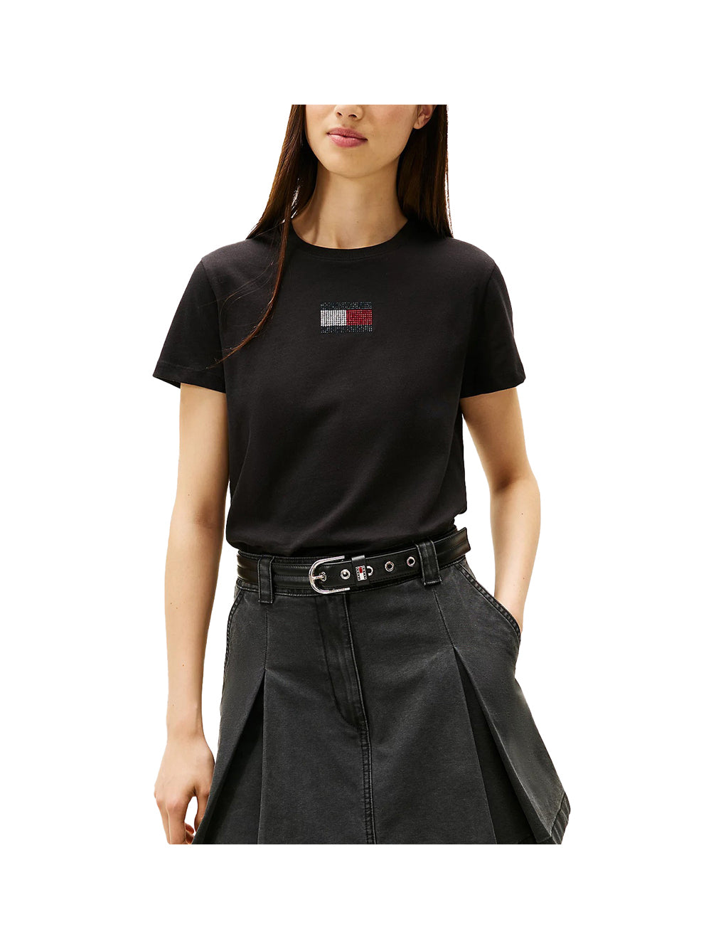 TOMMY HILFIGER T-shirt Donna - Nero modello DW0DW21965