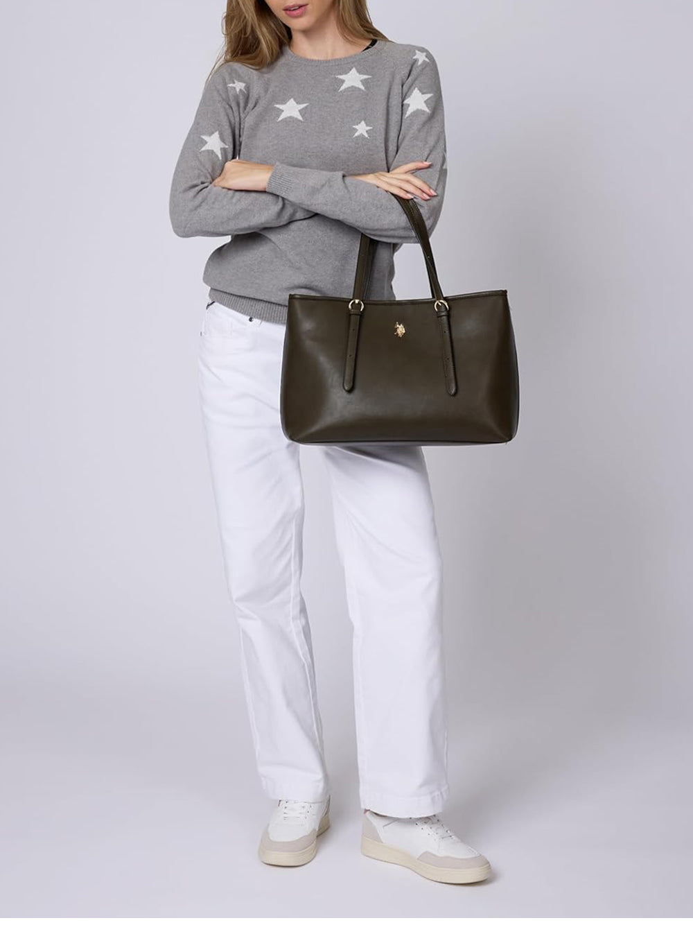 U.S. POLO ASSN. Borsa Shopping Donna - Verde modello BIU4B8935WVP