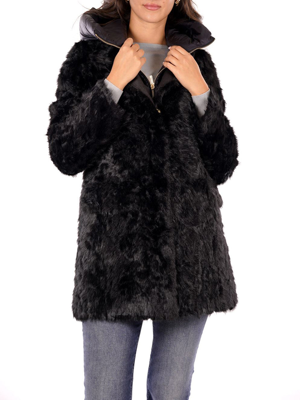 YES ZEE Cappotto Donna - Nero modello O060KL00