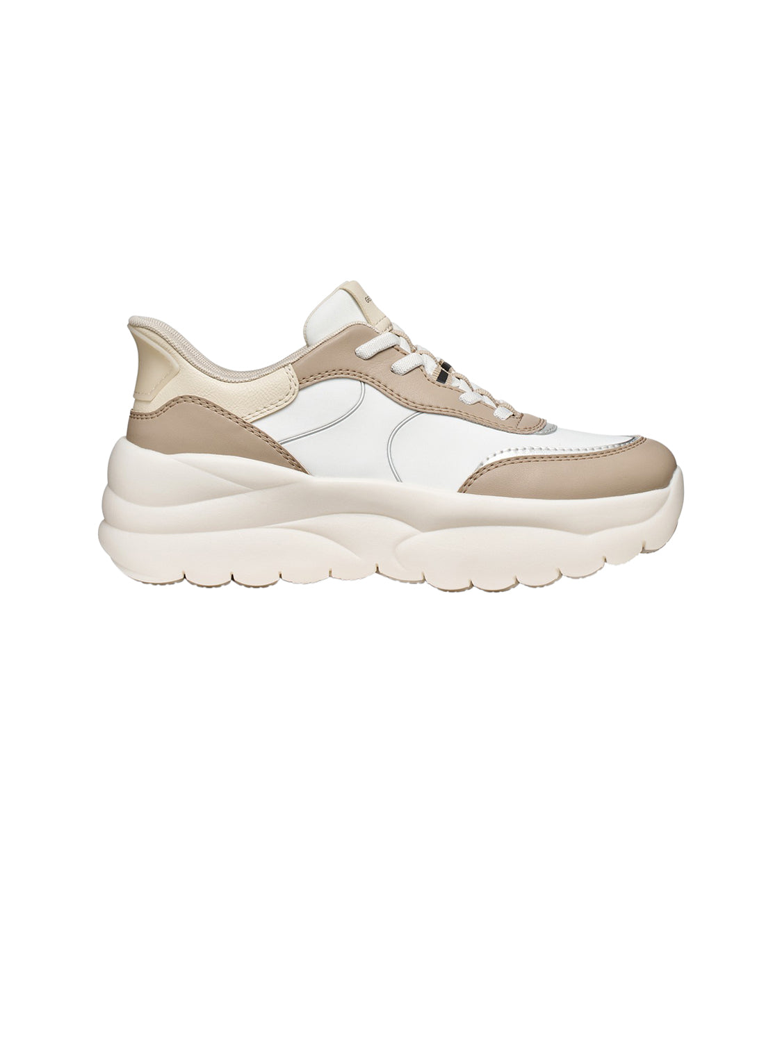 GEOX Sneakers slip-in Donna - Bianco-Beige modello D6809B-0119B