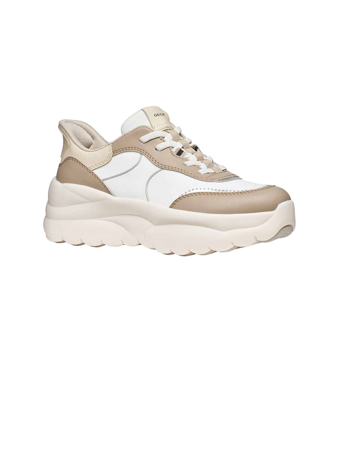 GEOX Sneakers slip-in Donna - Bianco-Beige modello D6809B-0119B