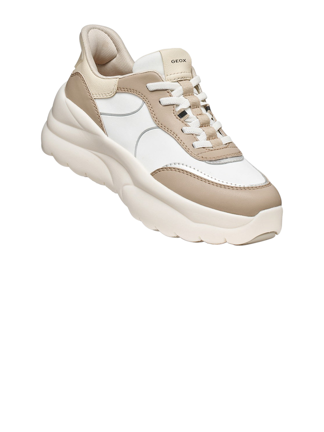 GEOX Sneakers slip-in Donna - Bianco-Beige modello D6809B-0119B