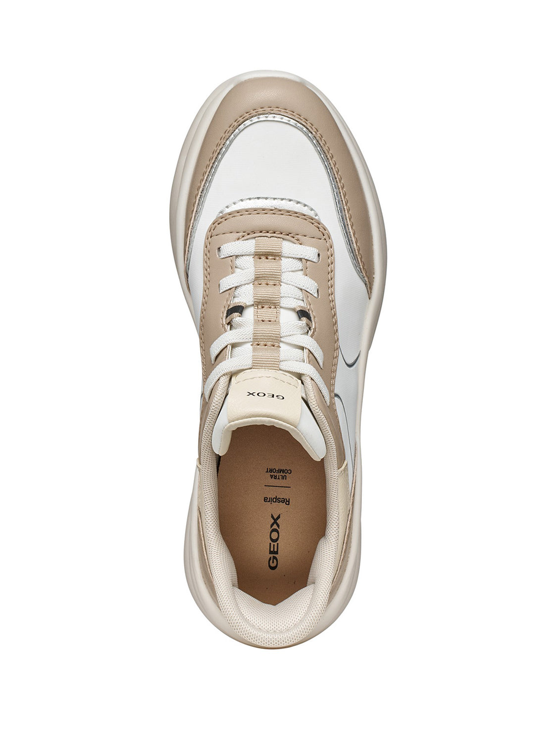 GEOX Sneakers slip-in Donna - Bianco-Beige modello D6809B-0119B