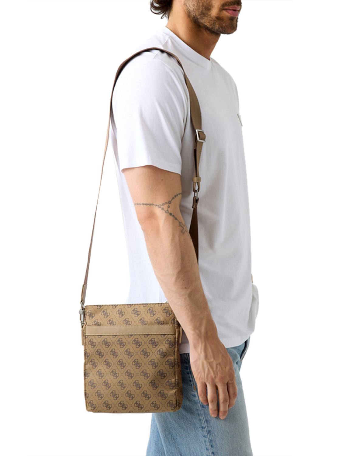 GUESS Borsa a Tracolla Uomo - Beige modello HMBENP P6123