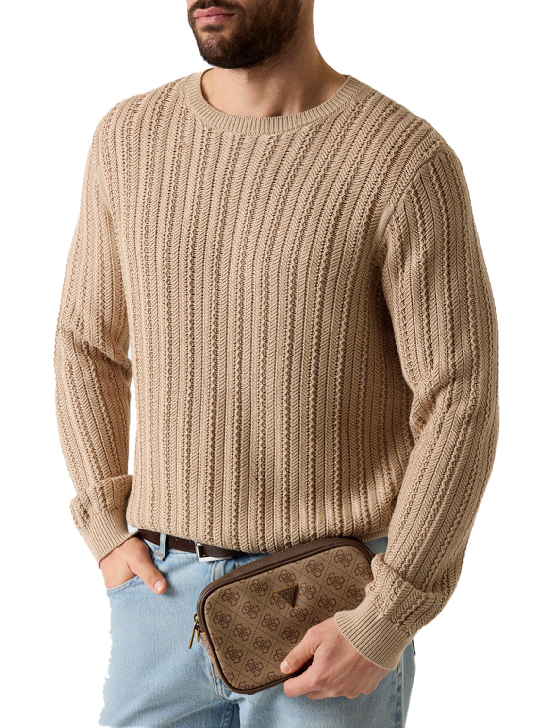 GUESS Borsa a Tracolla Uomo - Beige modello HMMILO P6150
