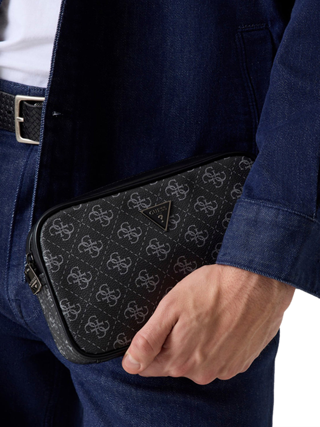 GUESS Borsa a Tracolla Uomo - Nero modello HMMILO P6150