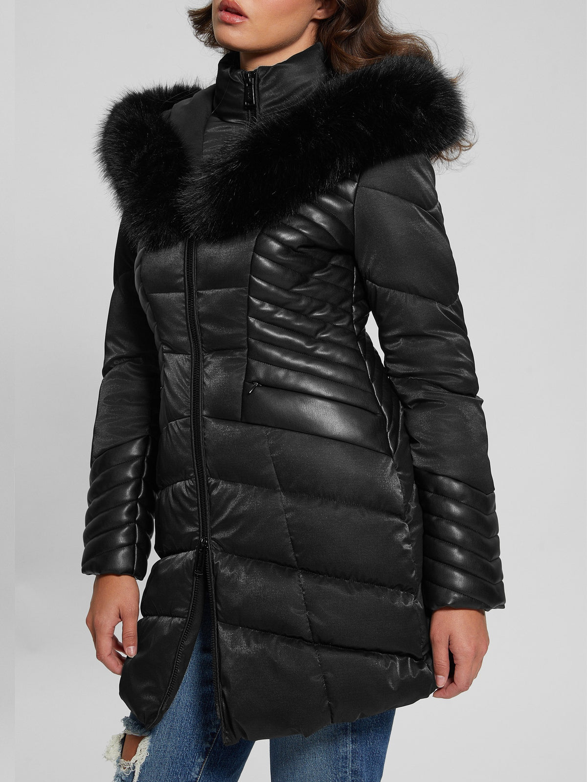GUESS Giubbino Donna - Nero modello W4BL61 WGLZ0