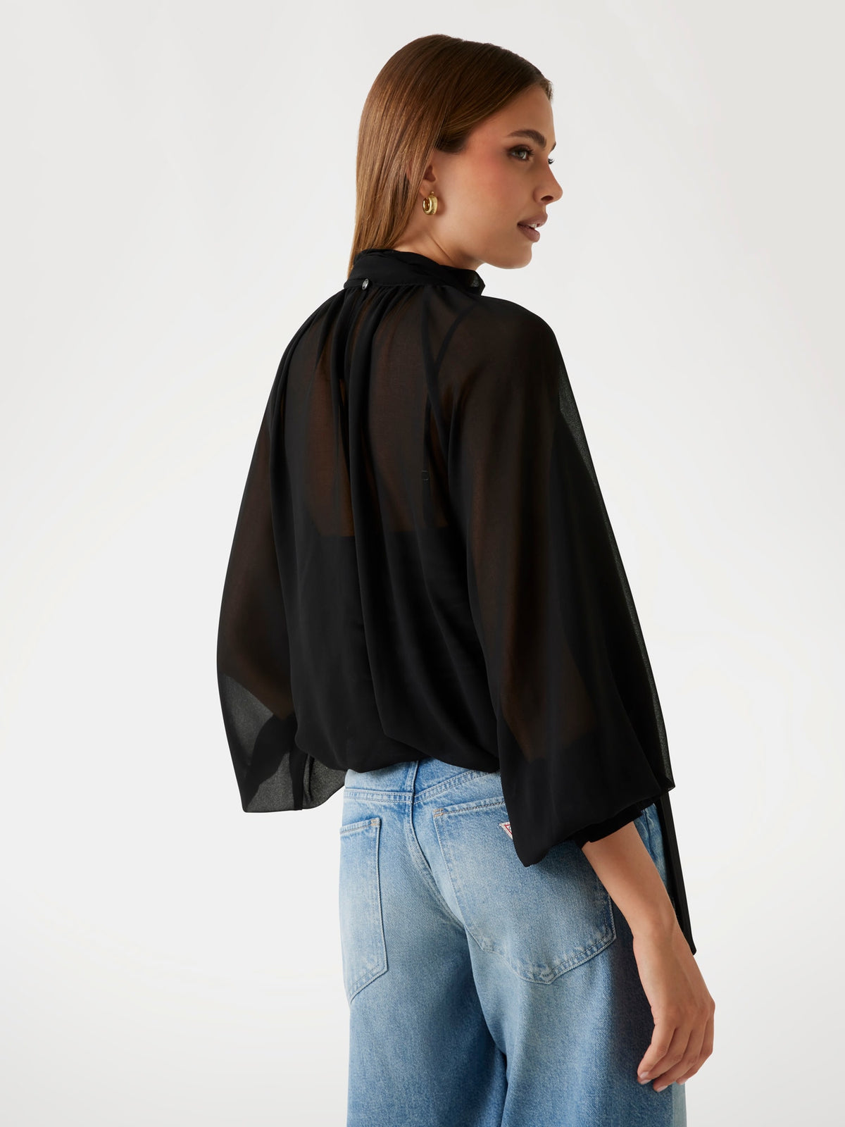 GUESS Camicia Donna - Nero modello W5BH84 W3022