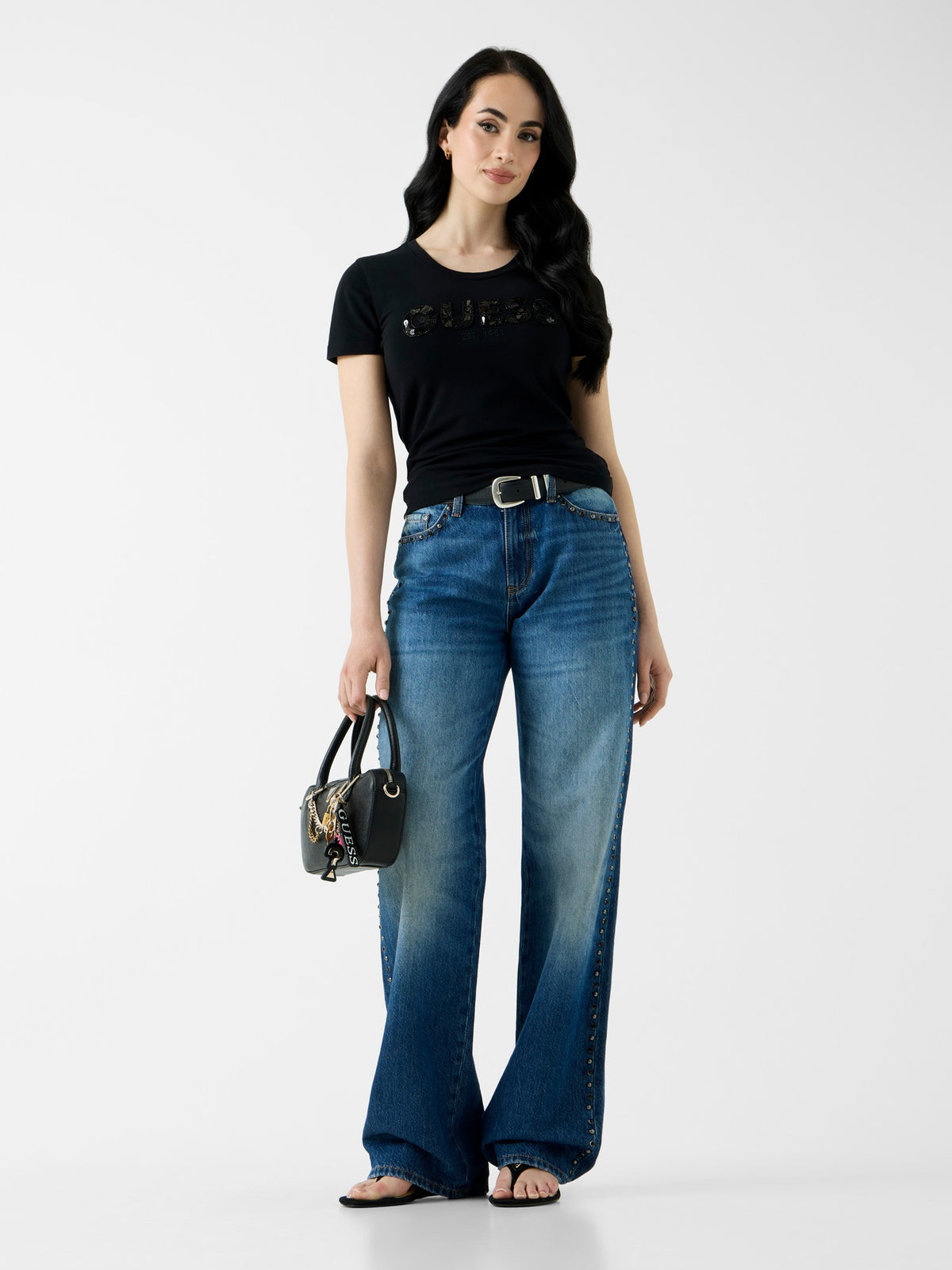 GUESS T-shirt Donna - Nero modello W5GI17 J1314