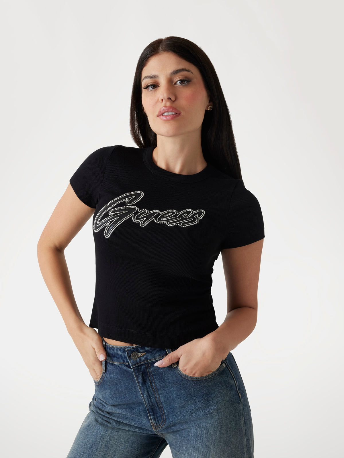 GUESS T-shirt Donna - Nero modello W5RI68 KA0H1