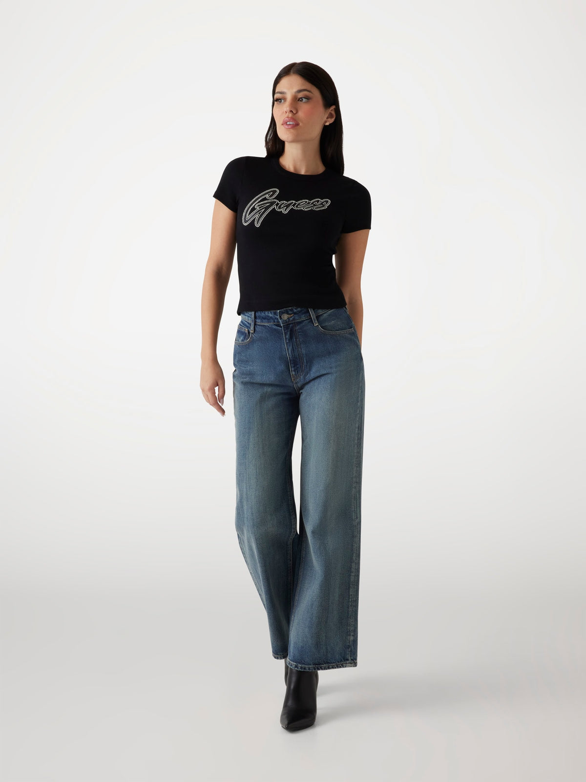 GUESS T-shirt Donna - Nero modello W5RI68 KA0H1