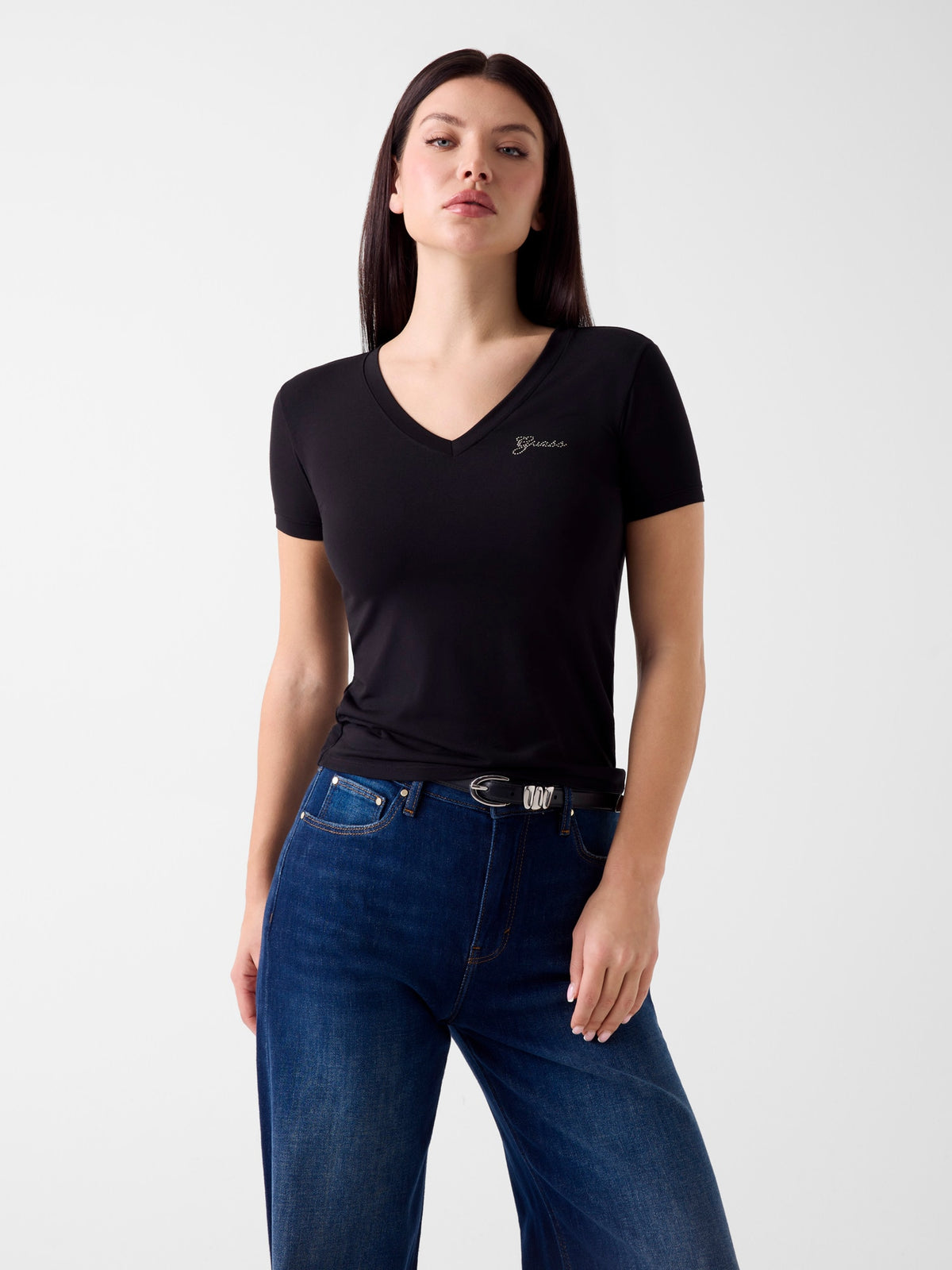 GUESS T-shirt Donna - Nero modello W6YI13 K3853