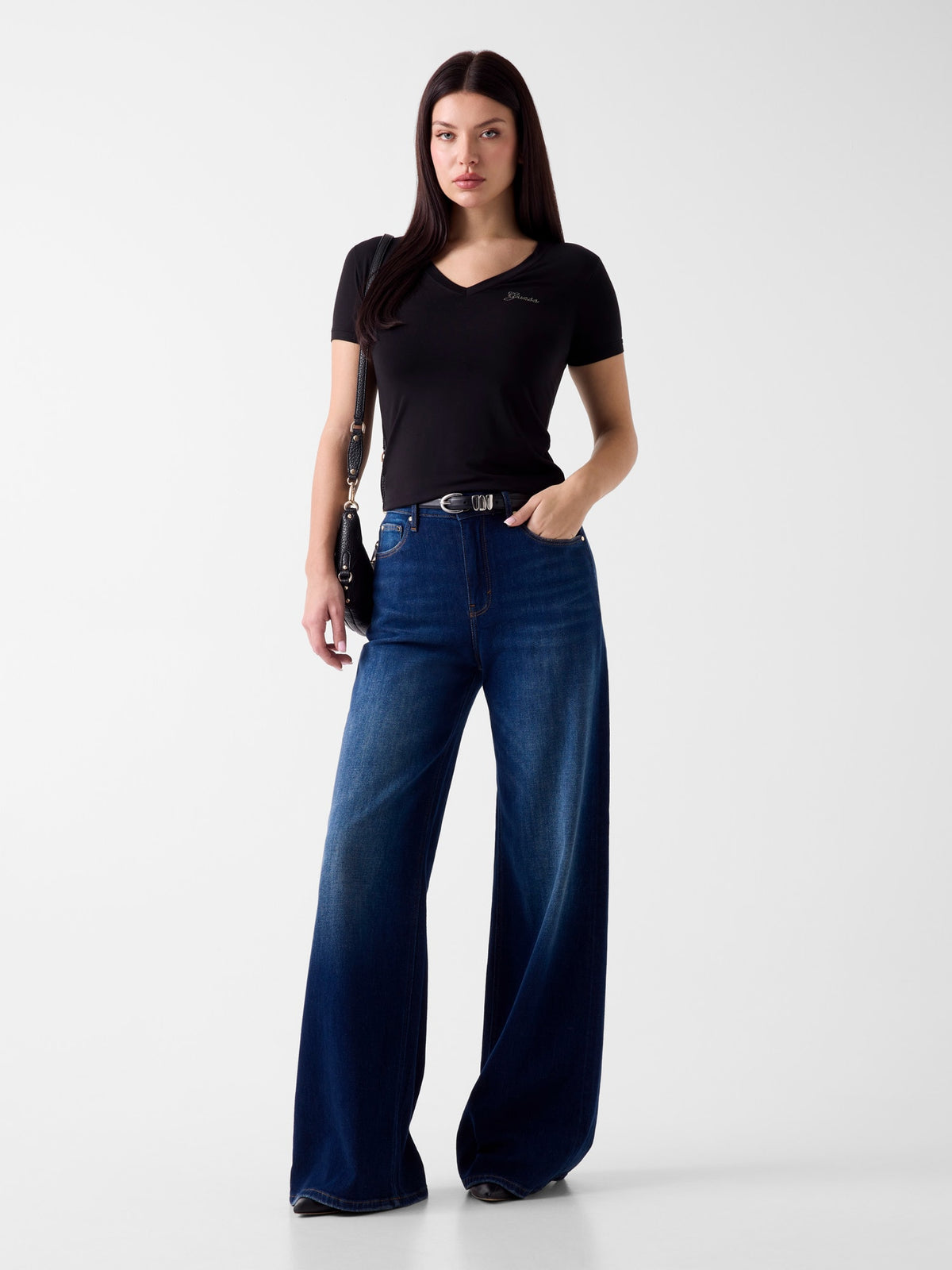 GUESS T-shirt Donna - Nero modello W6YI13 K3853
