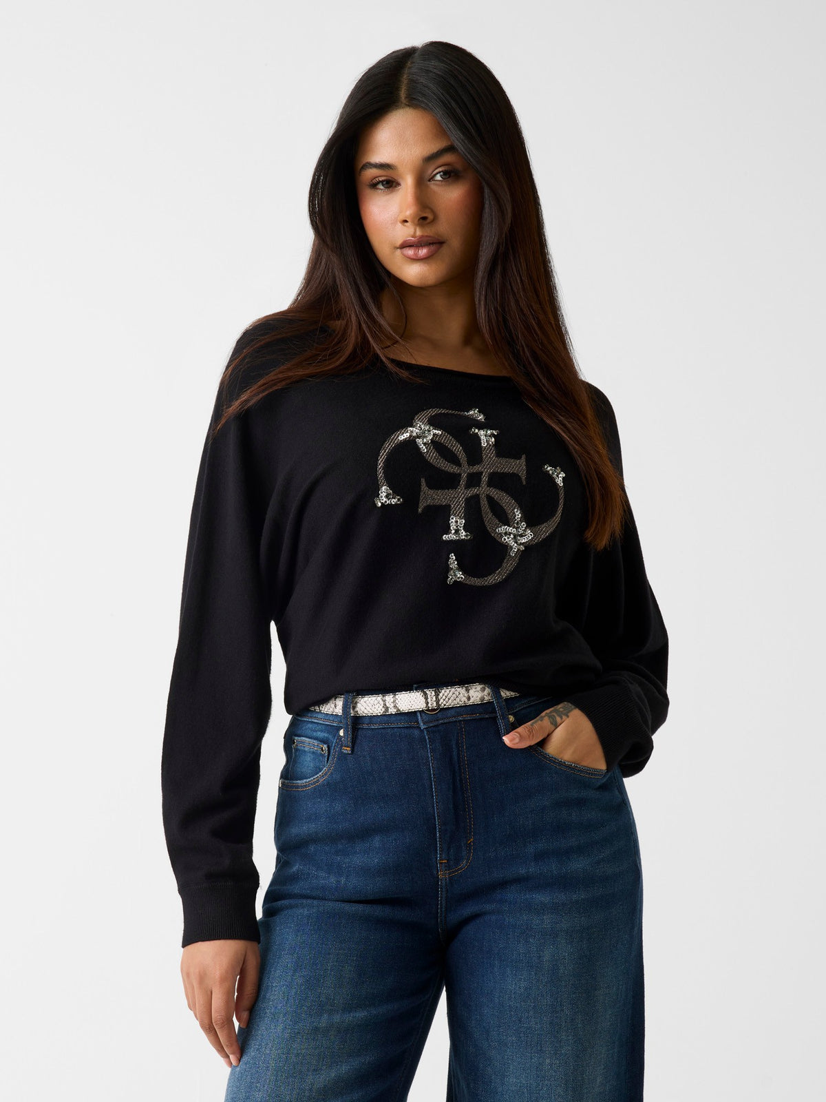 GUESS T-shirt Donna - Nero modello W6YR27 Z0975