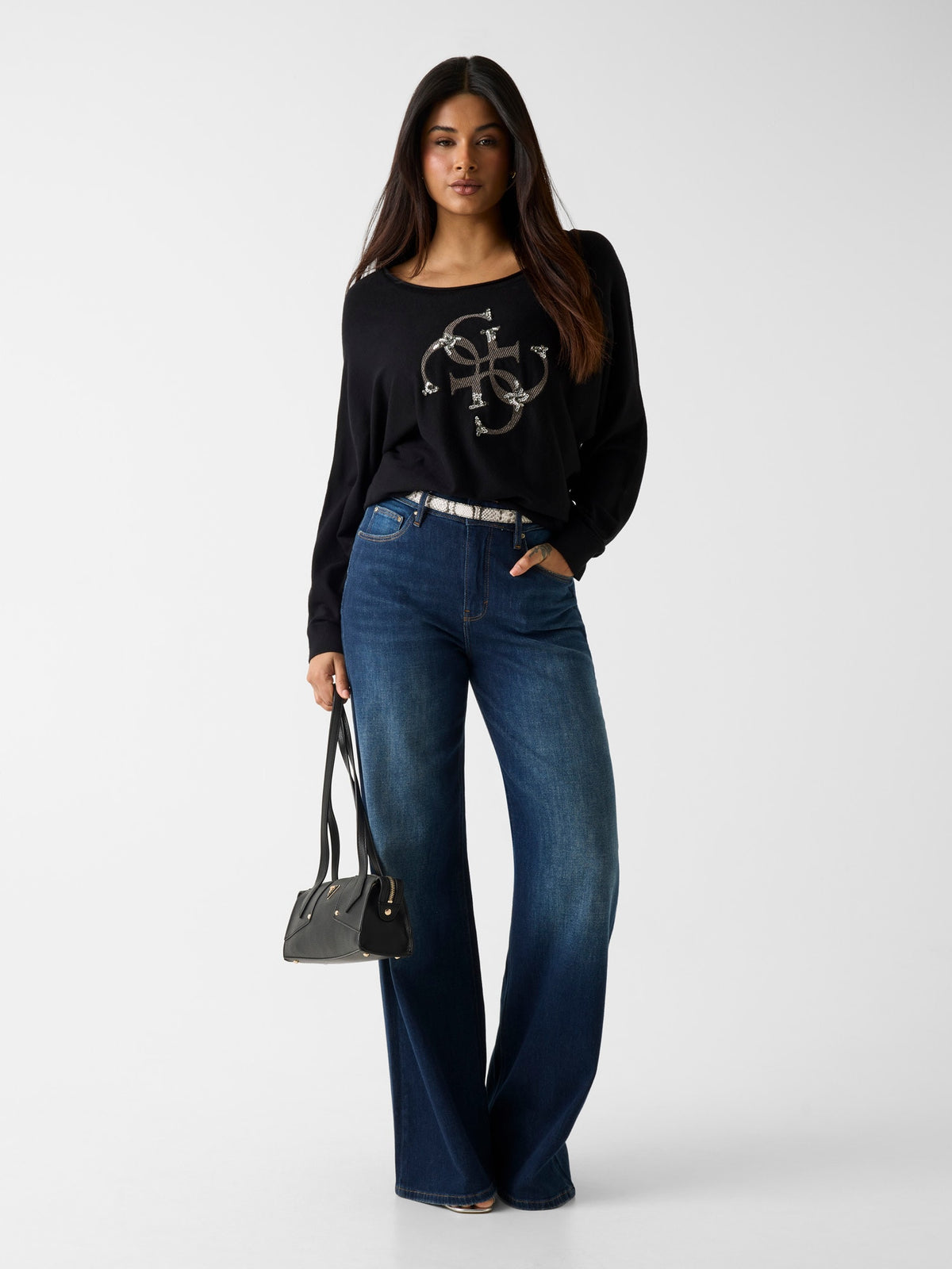 GUESS T-shirt Donna - Nero modello W6YR27 Z0975