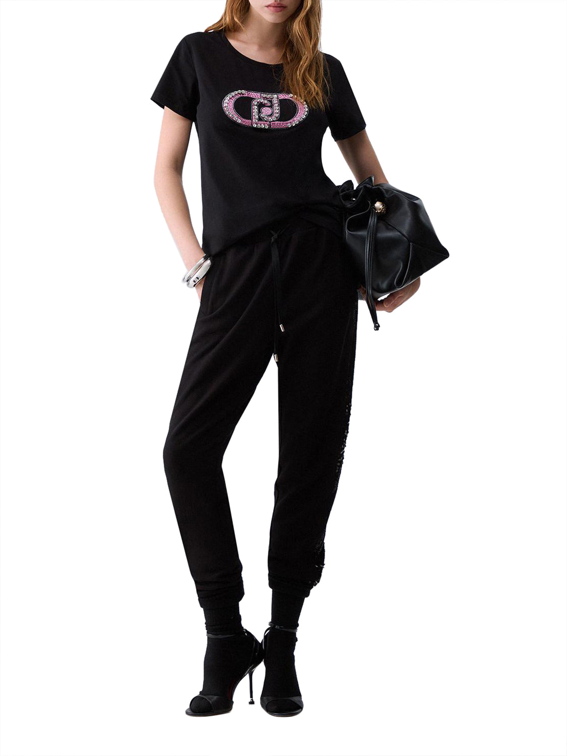 LIU.JO T-shirt Donna - Nero modello TF6253JS923