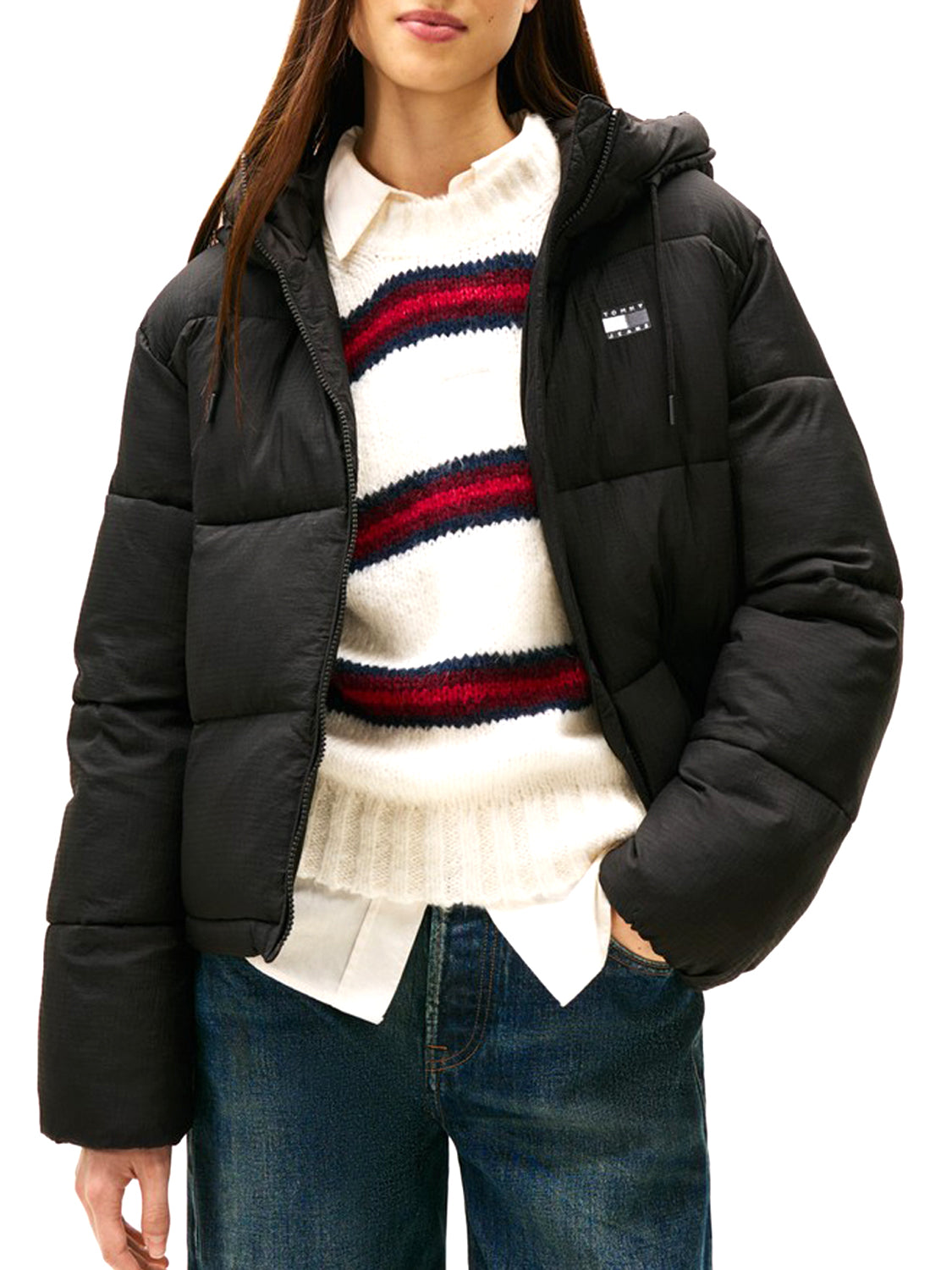 TOMMY HILFIGER Giubbino Donna - Nero modello DW0DW21625BDS