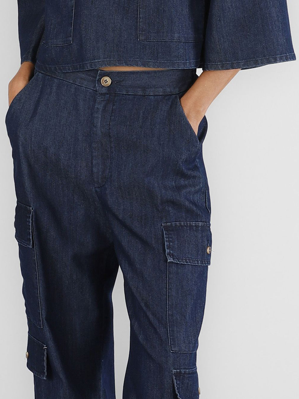 CAFE'NOIR Pantalone Cargo Donna - Blu modello C7JP0234