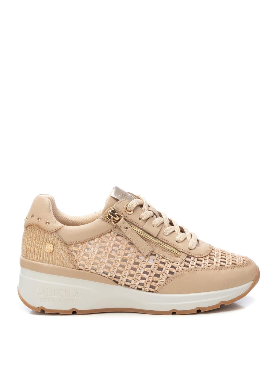 Scarpe Da Ginnastica Donna Carmela 160182 – Pelle Con Cerniera E Lacci – Suola Antiscivolo 5 Cm – Design Audace