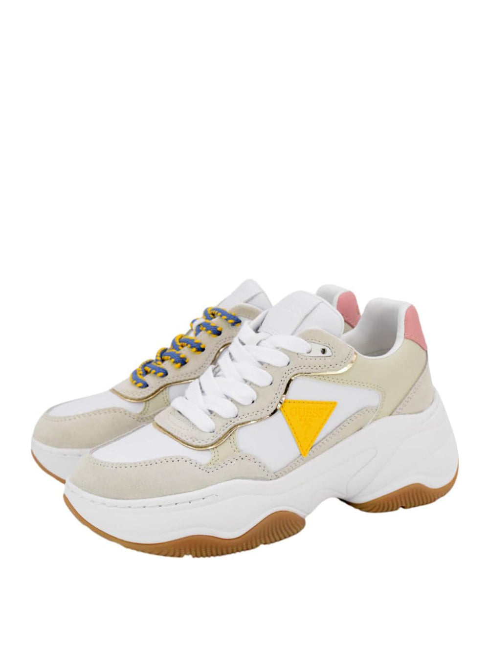 GUESS Sneakers platform Donna - Beige modello FLPHAPPEL12