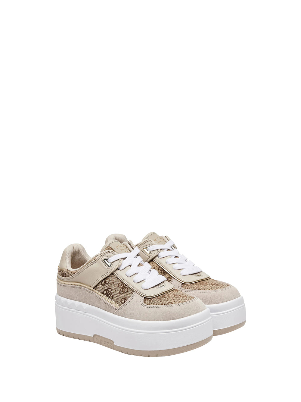 GUESS Sneakers platform Donna - Beige modello FLPR2DFAL12