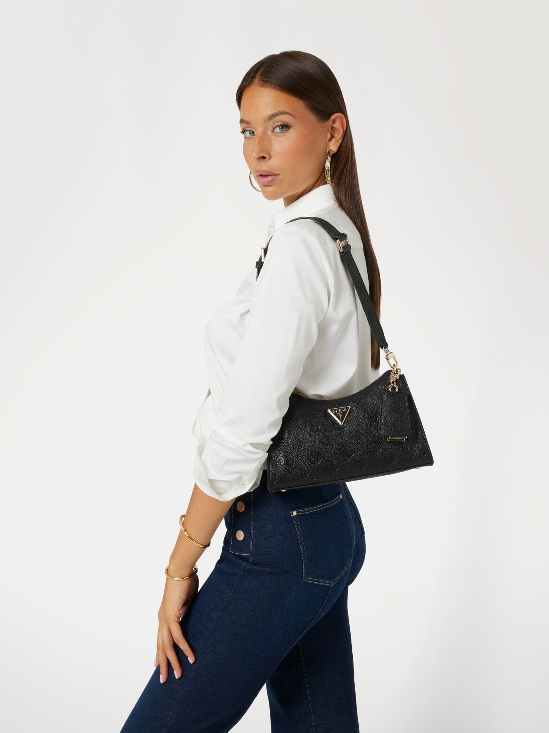 GUESS Borsa a Tracolla logato Donna - Nero modello HWPG9349180