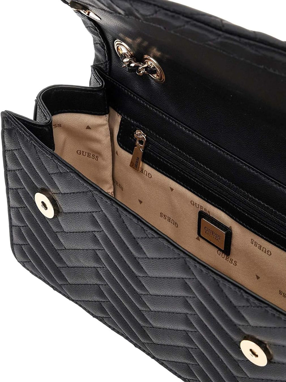 GUESS Borsa a Tracolla Trapuntata Donna - Nero modello HWQG9508210