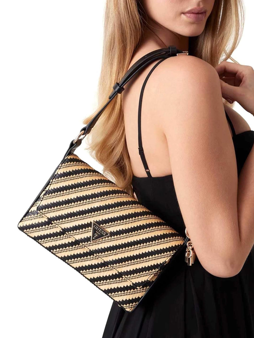 GUESS Borsa a Spalla Donna - Natural/Black modello HWWG9210190