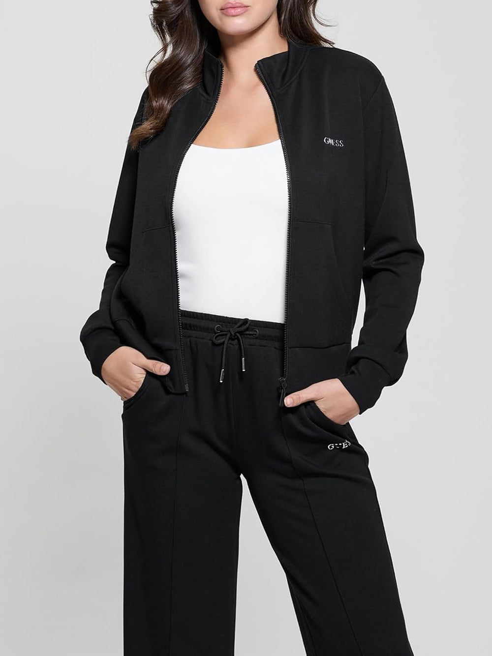 GUESS Felpa con zip Donna - Nero modello V5RQ17KCOB2